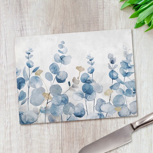 Blue plant artwork glass - plant,