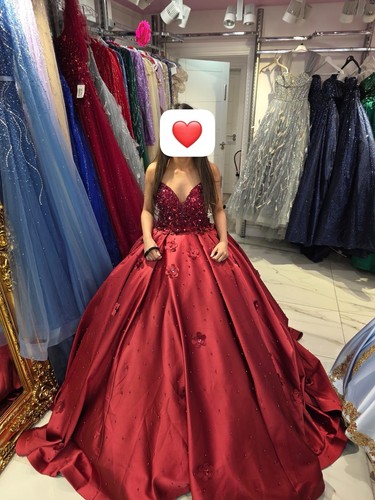 Stunning deep red ball - stunning,