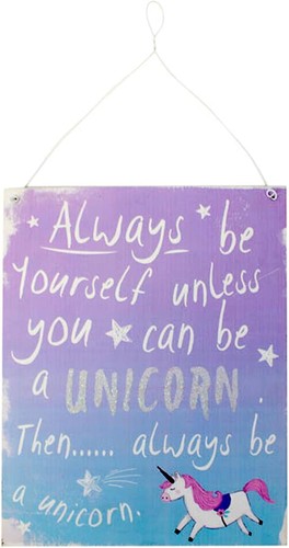 Unicorn metal wall plaque sign - unicorn,