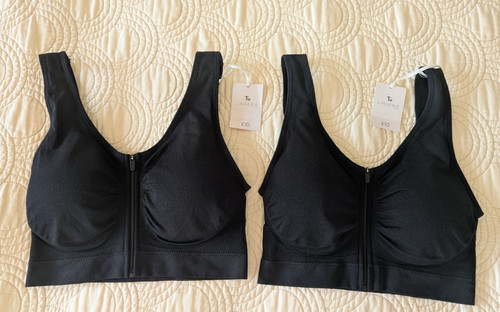Ladies black padded zip - tu,