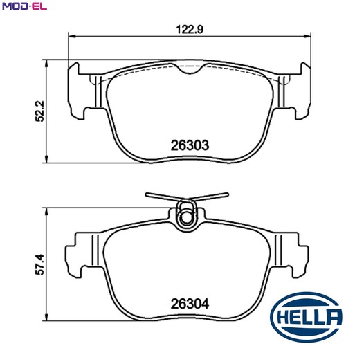 Brake pad set disc - set, 8db