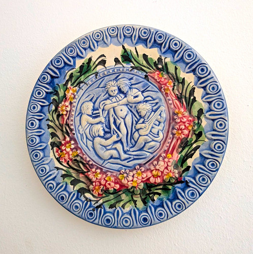 Vintage majolica barbotine - vintage,