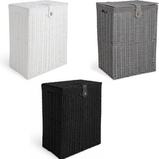 Wicker laundry hamper basket - wicker,