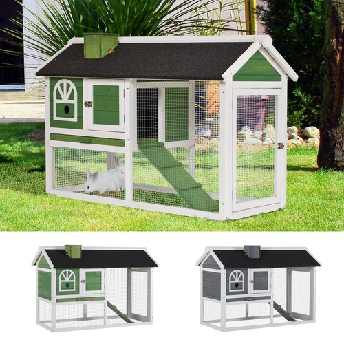 Rabbit hutch wood bunny cage - wood,