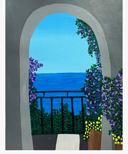 Acrylic painted through - painted,