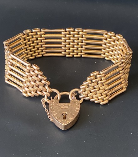 9ct gold gate bracelet - 9ct,