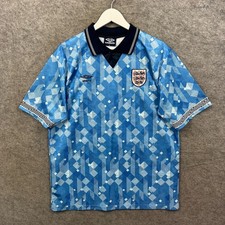 England Football Shirt Mens XL Blue Umbro Third 3rd Italia 90 World Cup Retro