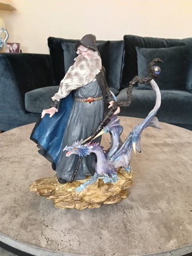 Fantasy wizard and dragon - wizard,