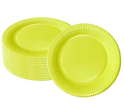 Yellow disposable round paper - yellow,