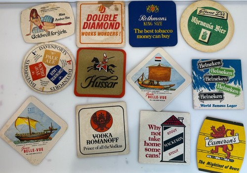 Vintage beer mats - mixed, x