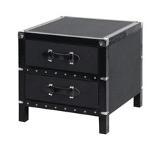 Grey Felt 2 Drawer Bedside