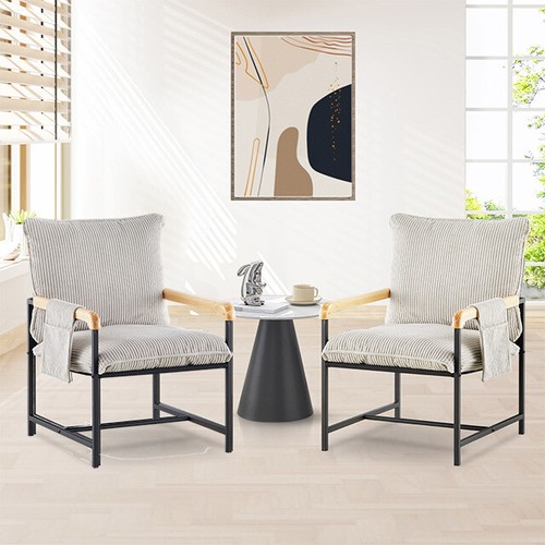Accent chair with metal frame - with,