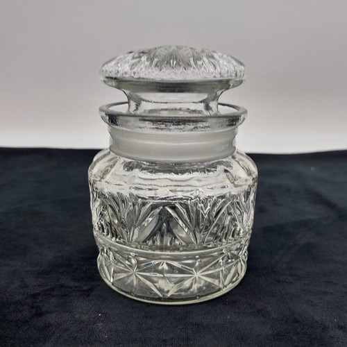 Clear glass lidded pot - glass,