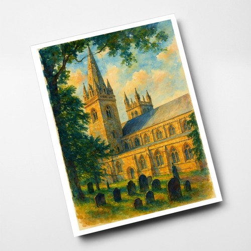 Print llandaff cathedral - print,