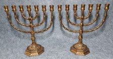 Pair of Vintage Medium sized Brass Menorah by Klostermalm, Sweden - Judaica