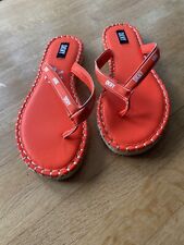 DKNY Womens Orange Flip Flops Size 5 1/2