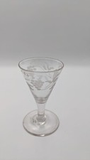 Georgian Wine Glass with Engraved Grape Detail
