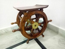 Nautical wheel table ship boat