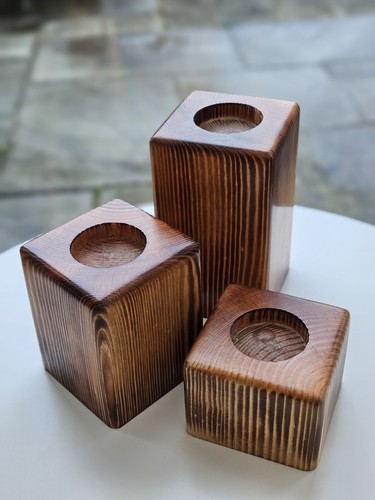 Handmade wooden candle - handmade, holder