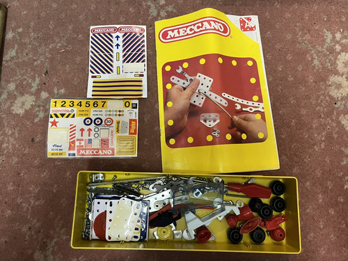 Meccano yellow metal storage - meccano,