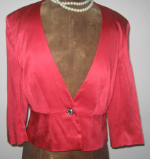 Alexon UK 12 Tailored Poppy red satin jacket PARTY  Evening Occasion