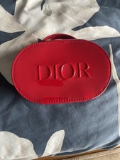 DIOR Patent Faux Leather Red Top Handle Beauty Bag Exclusive 2025 Collection