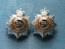 Staybright/anodised.Royal Corp of Transport collar badges.