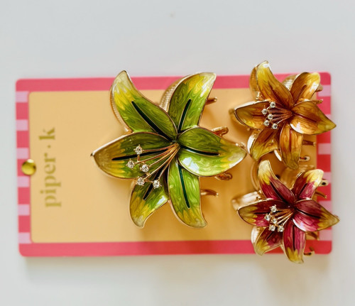 Piper flower hair clips set - hair,