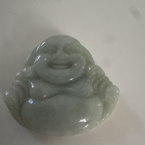 Green smiling buddha - smiling, figurine