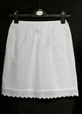 NEW MINI COTTON HALF SLIPS SIZE 10-12 WHITE 16" LENGTH UNDERSKIRT PETTICOAT