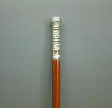 Flower Leaf Head Handle Walking Cane Wooden Walking Stick Victorian Handle Cane