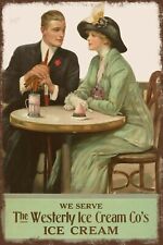 Westerly Ice Cream Co Advert Vintage Retro Style Metal Sign, cafe, bar, pub