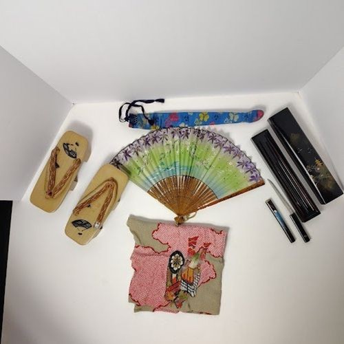 Vtg japanese geisha - geisha, fan