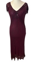 Monsoon Maroon Silk Beaded
