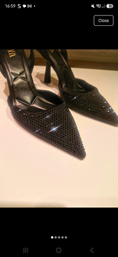 Zara black rhinestone pointed - zara,