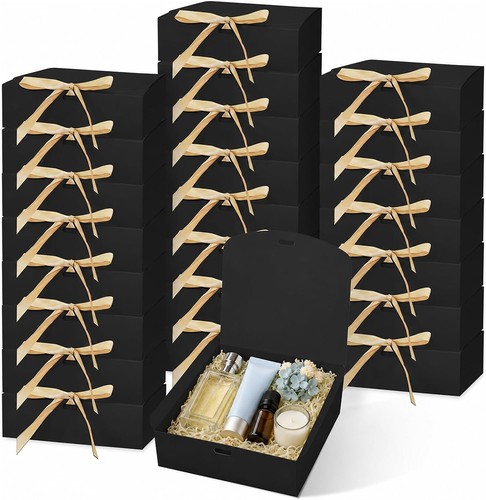 Pack black small gift boxes - black,