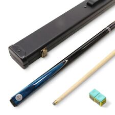 Baize Master 57 Inch BLUE VICTORY Snooker Pool 2pc Cue Set w/ Metal Badge Case