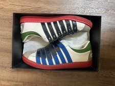 Dsquared2 Mens Low Top Sneakers Shoes Sz 10 (43) Striped Leather Made In Italy