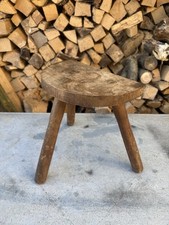 Antique Wooden 3 Legged Milking Stool Seat