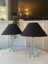 2 Clear Glass Shaded Lamps /