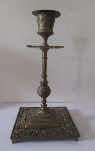 Antique brass candlestick - antique,