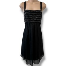 Royal Underground Chainmail Chain Link Black Sheer Sparkling Dress sz XS