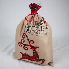 Christmas Santa Sack Large Hessian Stockings Reindeer Xmas Presents Bags 70x50cm