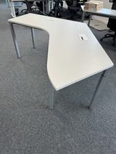 Steelcase white curved/ corner office desk