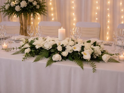 Top table wedding - table, flowers