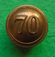 Victorian British Army:"70th REGIMENT FOOT BUTTON" (Large, 25mm, 1855-1881 Era)