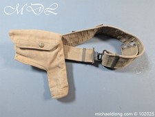 WW 2 British Military Canvas Belt and Holster dated 1942