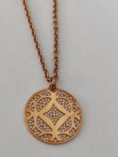 Fossil Rose Gold Big Diamonte Pendant Chail Necklace Perfect