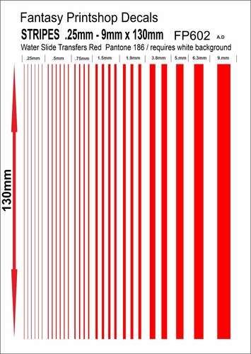 Stripes water slide transfers - stripes,