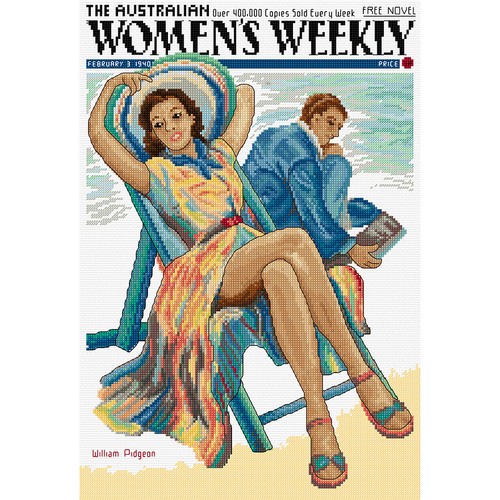 Deck chair lass crosstitch - lass,
